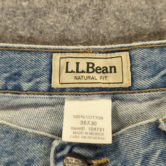 LL Bean Jeans Mens 36x30 Natural Fit Straight Leg Classic Vintage Denim Pants - Picture 3 of 11
